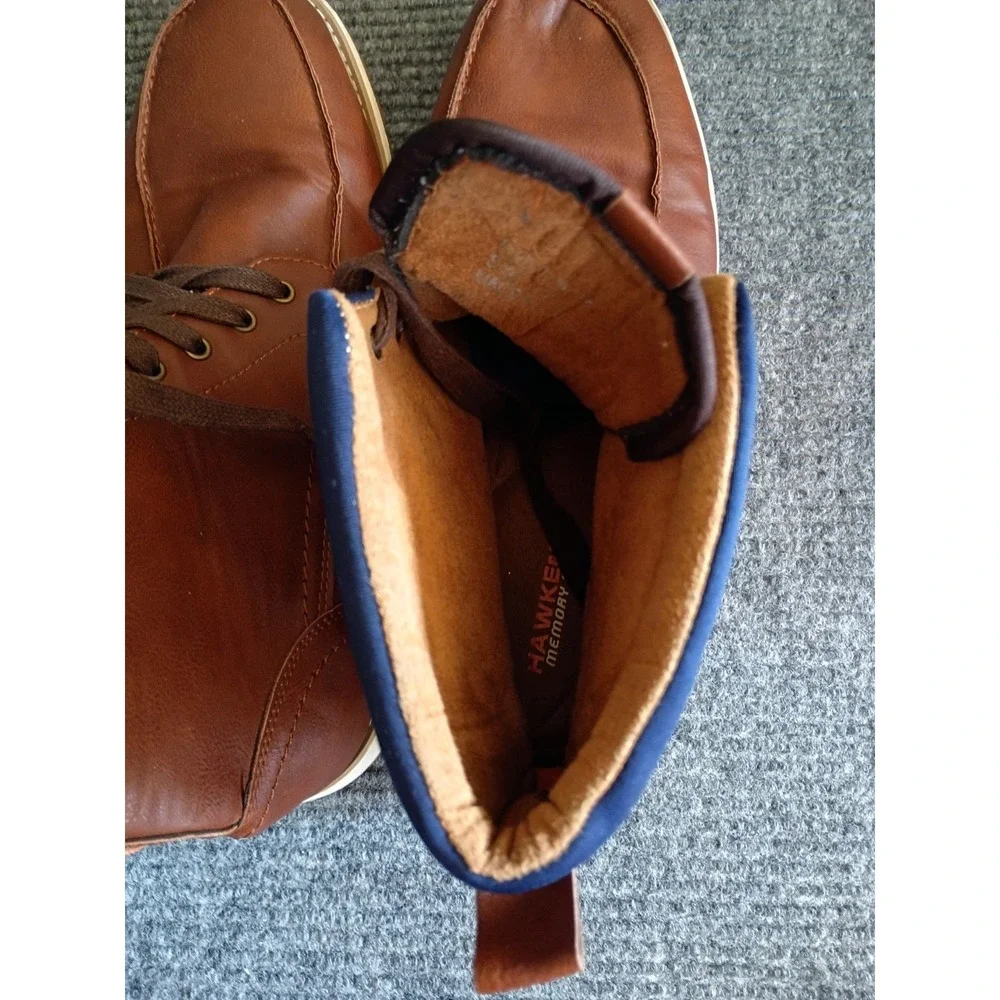 Hawke & Co Men's High Top Brown Boots With Blue Collar Size 13 (I Think)